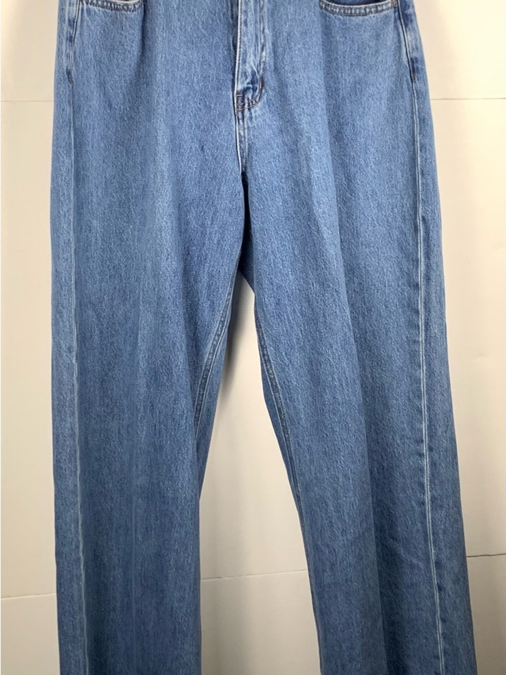 Cello Jeans Womens 11 Blue Wide Leg High Rise Raw Hem Distressed Denim - Picture 3 of 15